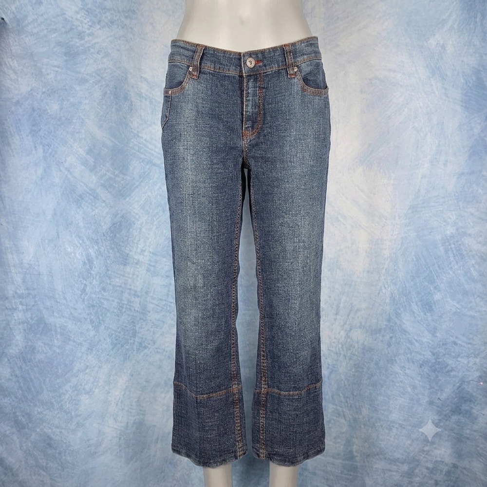 Ecko Red Womens Embroidered Logo Straight Leg Jeans Medium Wash Size 11